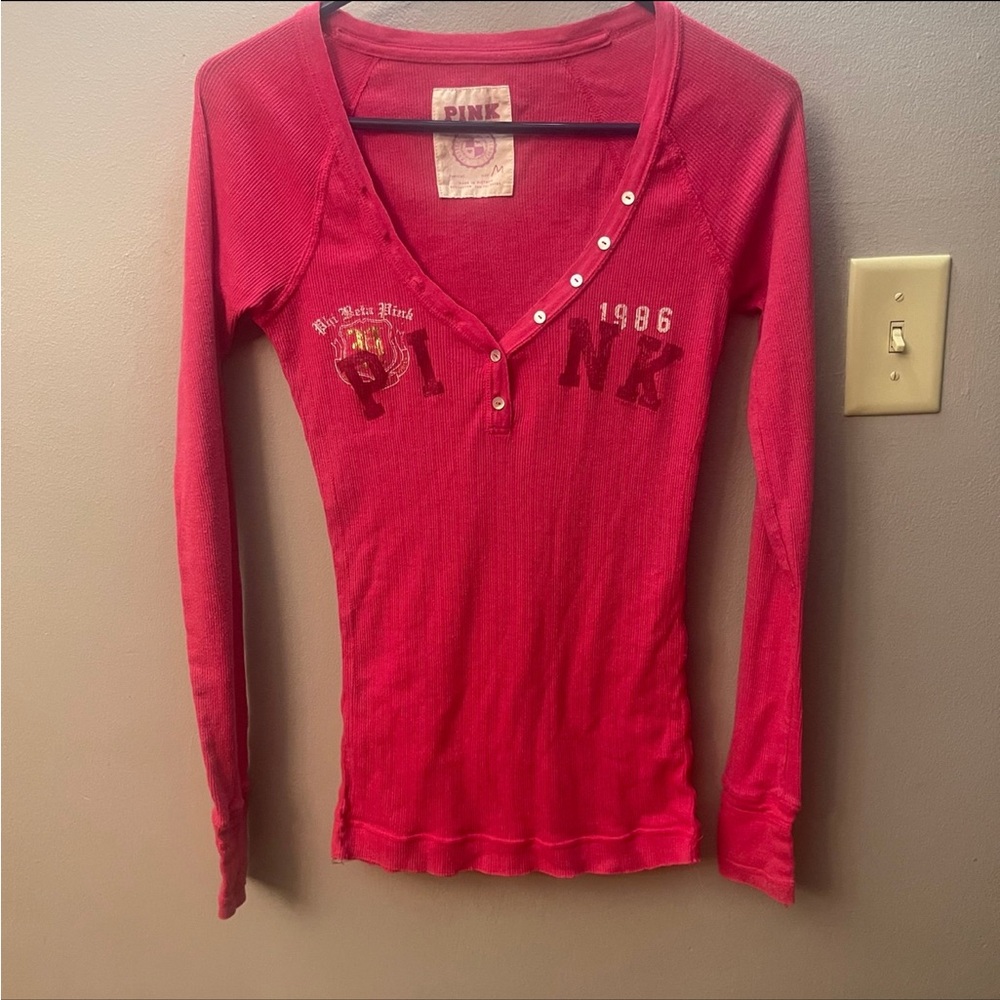PINK henley top